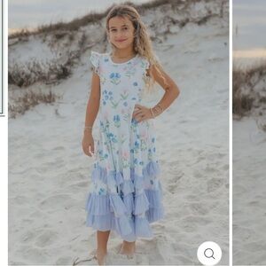 OOPSIE DAISY
Bella Dainty Blue Floral
Twirl Dress Ruffle Maxi Girls 2T or 10 12